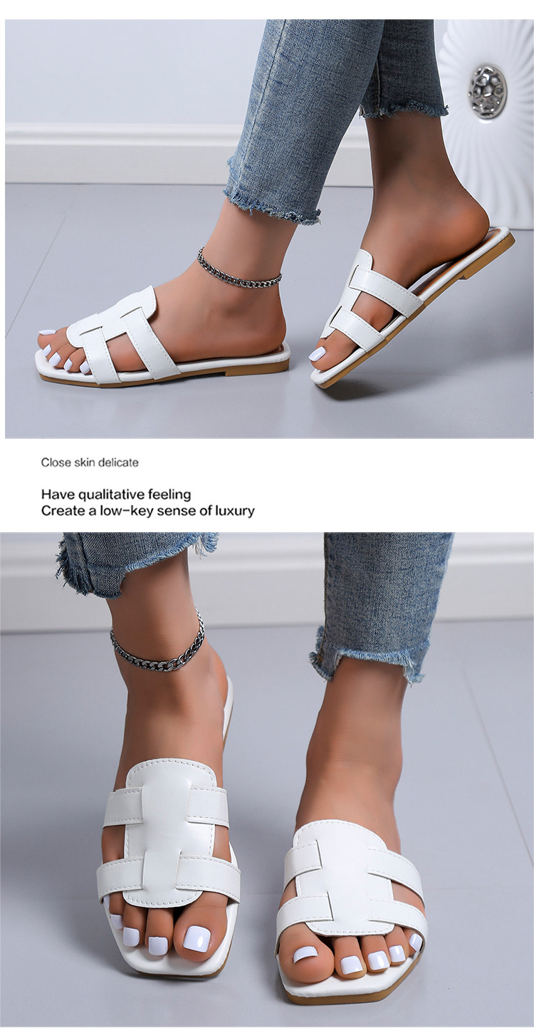 Verão novos chinelos femininos outerwear elegante plana férias sapatos de praia uma linha sandálias comércio exterior tamanho grande_voghion.com