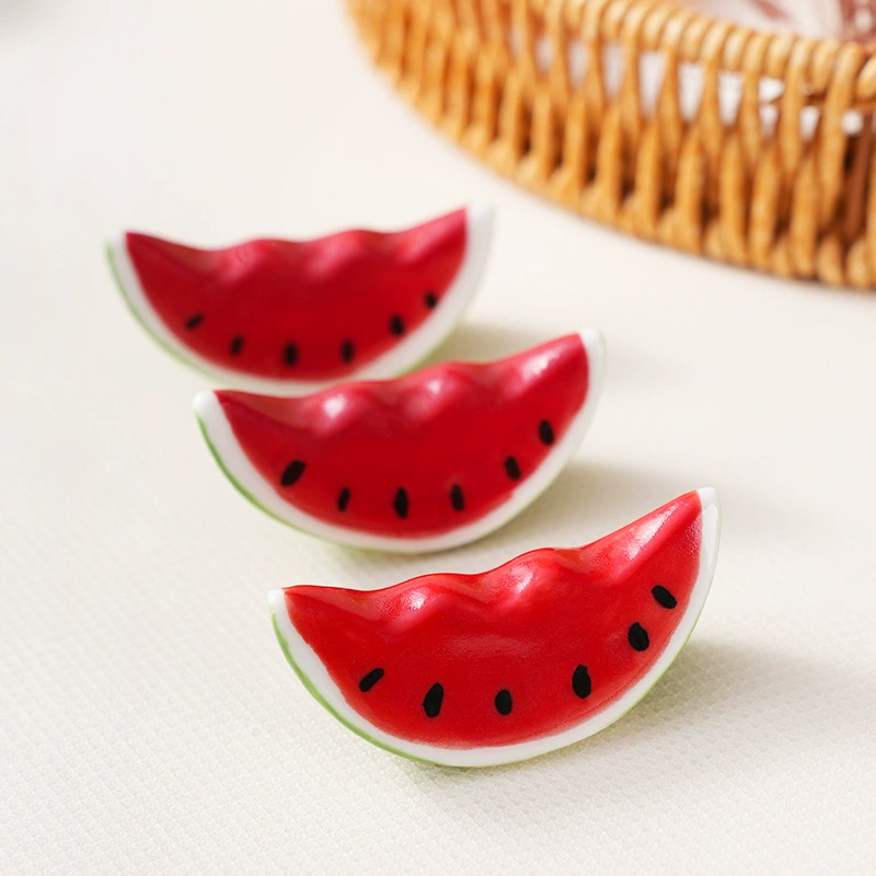 Милый керамический держатель для ручек и палочек для еды в японском стиле, в форме овощей и фруктов, мини-подставка для палочек в форме арбуза, нескользящий органайзер для хранения.
