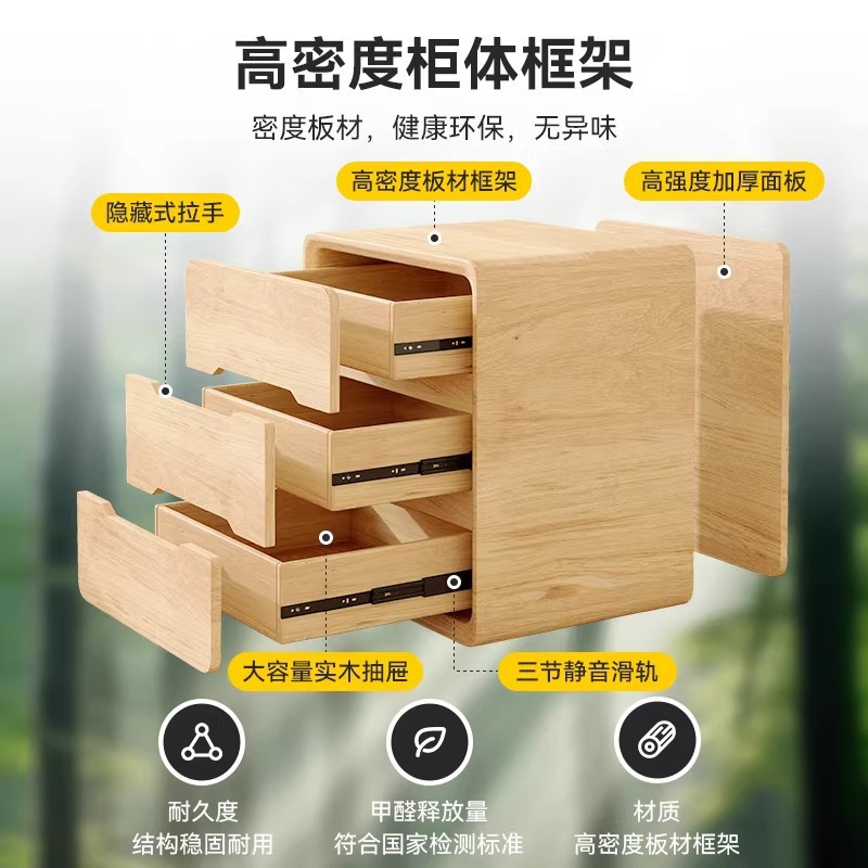 Escritorio de cabecera francés dormitorio familiar 2025 nuevo estilo ligero de lujo de alto nivel pequeño y simple gabinete de almacenamiento al lado de la cama viento crema