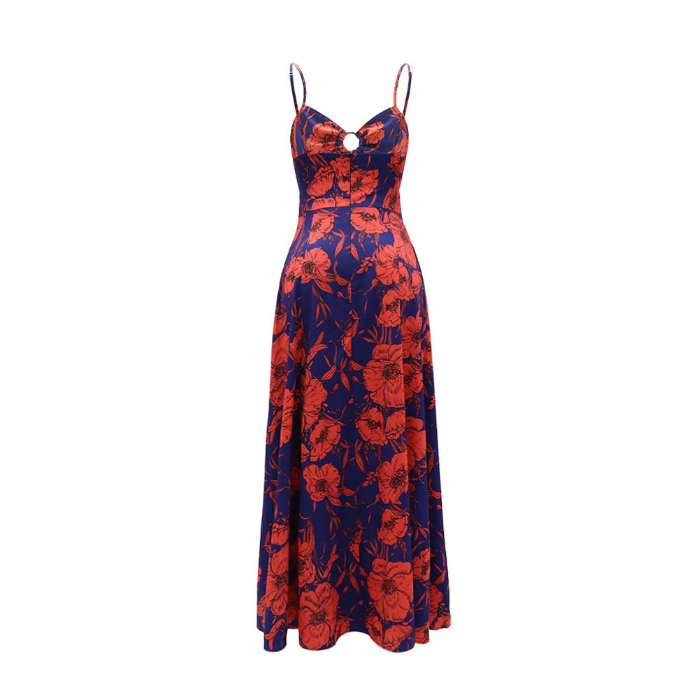 Daily Occasion Wholesale Women's Elegant Painted Flower  Daily Strap Sleeveless Regular Dress