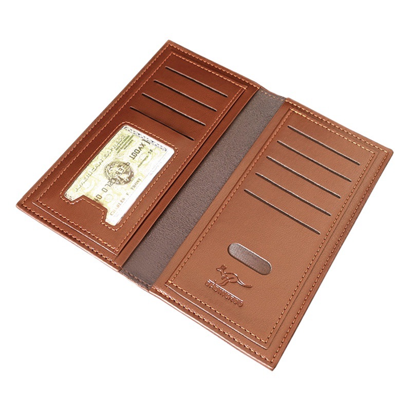 Fashionable Men's Handbag Pu Long Wallet Multi-Card Slot Leather Bag Men's Large Capacity Wallet Coin Card Bag Wholesale