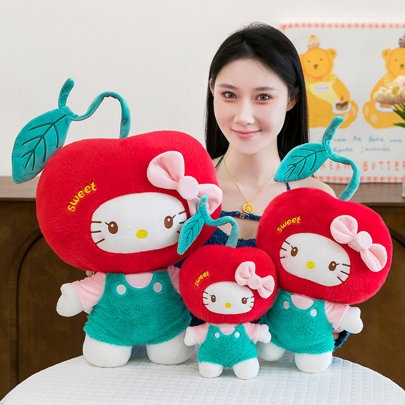 New Cherry KT Cat Plush Doll Hello Kitty Gift Sofa Pillow Ornaments Grab Doll Gift Factory Wholesale New Cherry KT Cat Plush Doll Hello Kitty Gift Sofa Pillow Ornaments Grab Doll Gift Factory Wholesale