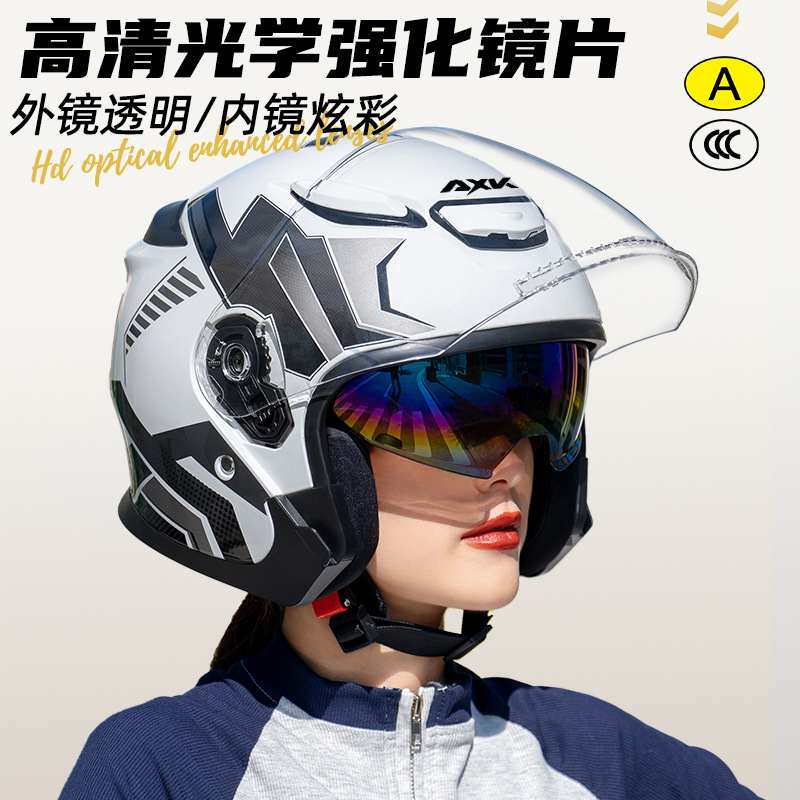 Cascos de motocicleta certificados 3C para hombres en todas las estaciones generales 2025 nuevos cascos de seguridad de locomotoras eléctricas para mujeres calientes en invierno