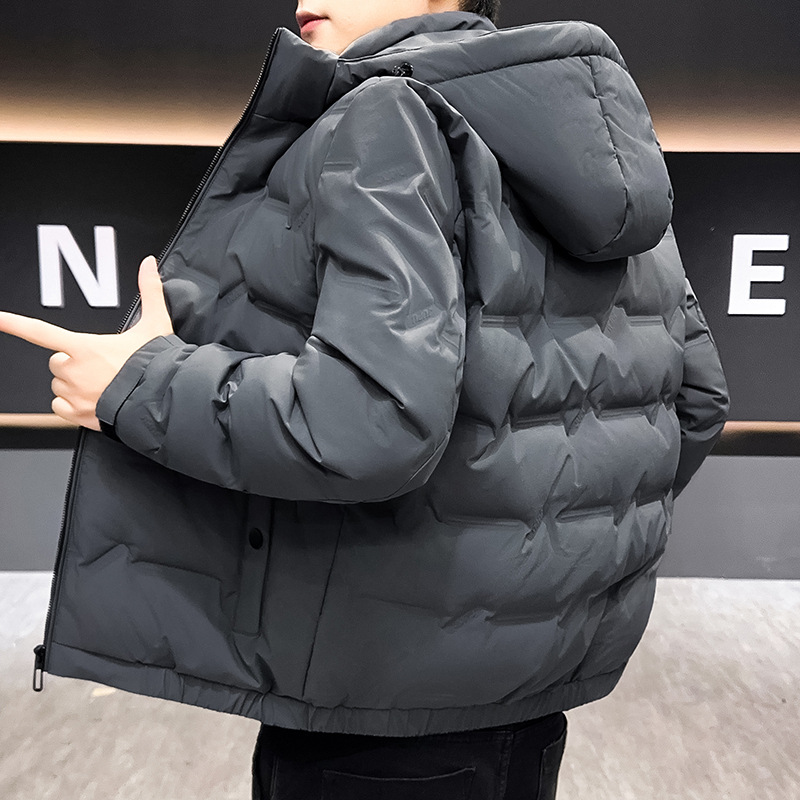 Chaqueta de pluma transfronteriza para hombres con capuzas de invierno más gruesas y cálidas nuevas chaquetas de moda para hombres casuales versátiles chaquetas de ropa de hombre image 5
