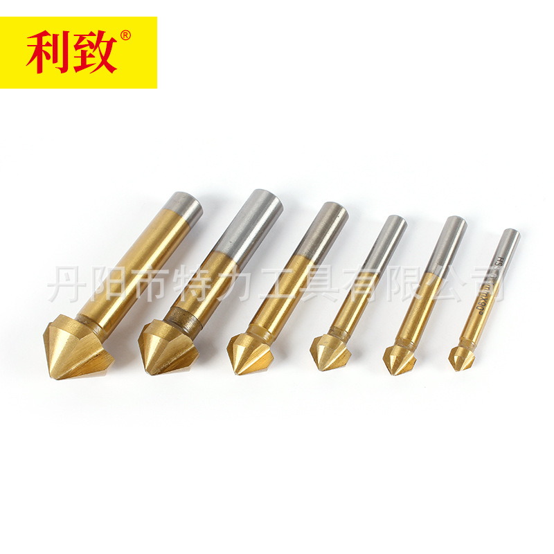 Hexagon handle five-blade grooved Chamfering knife Chamfering knife 90 degree Chamfering knife drill woodworking hole opener 6-piece wholesale