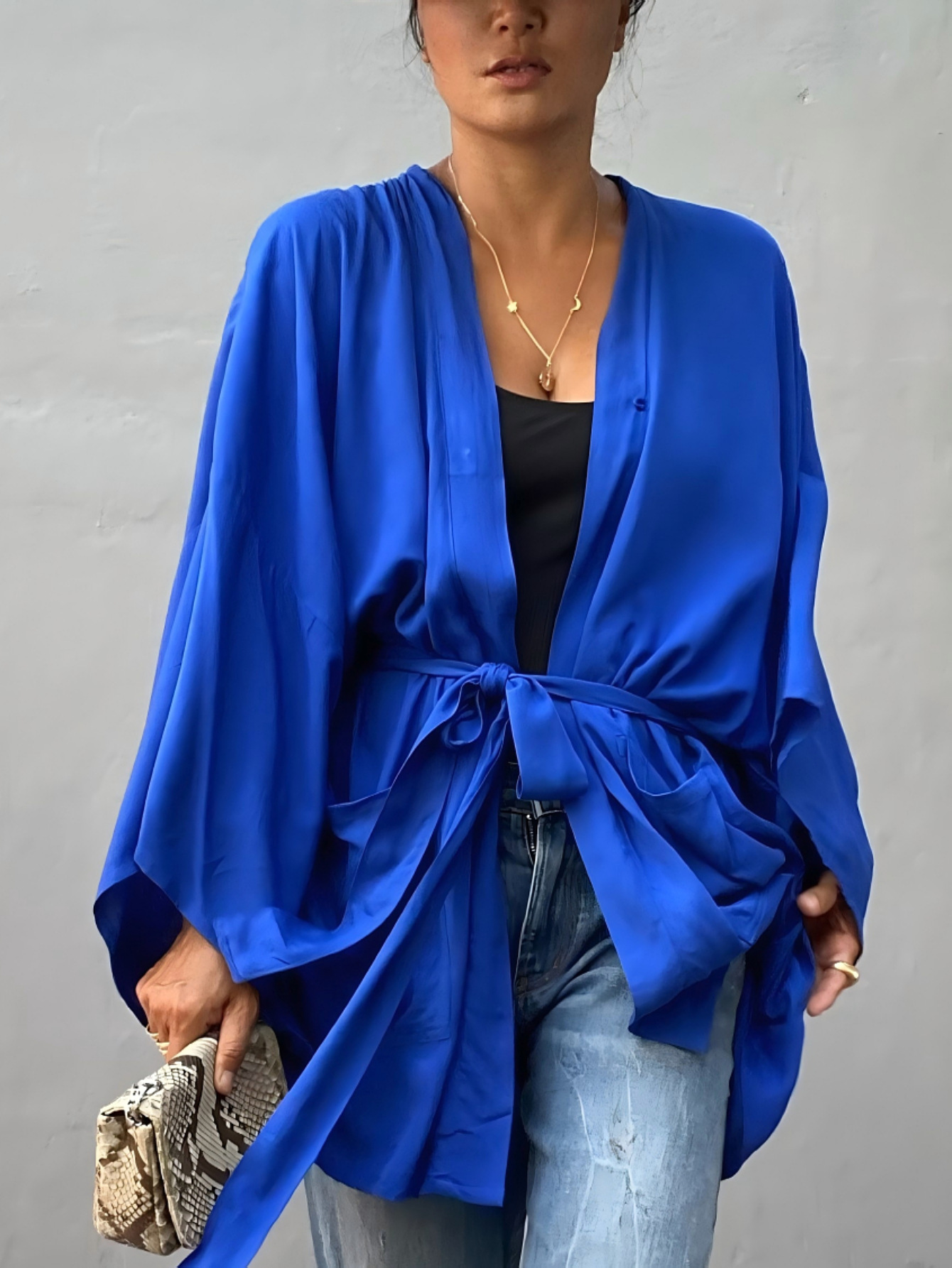 Cárdigan de rayón europeo y americano transfronterizo y kimono blusa suelta corta de todo fósforo camisa de protección solar de vacaciones junto al mar chal M0003