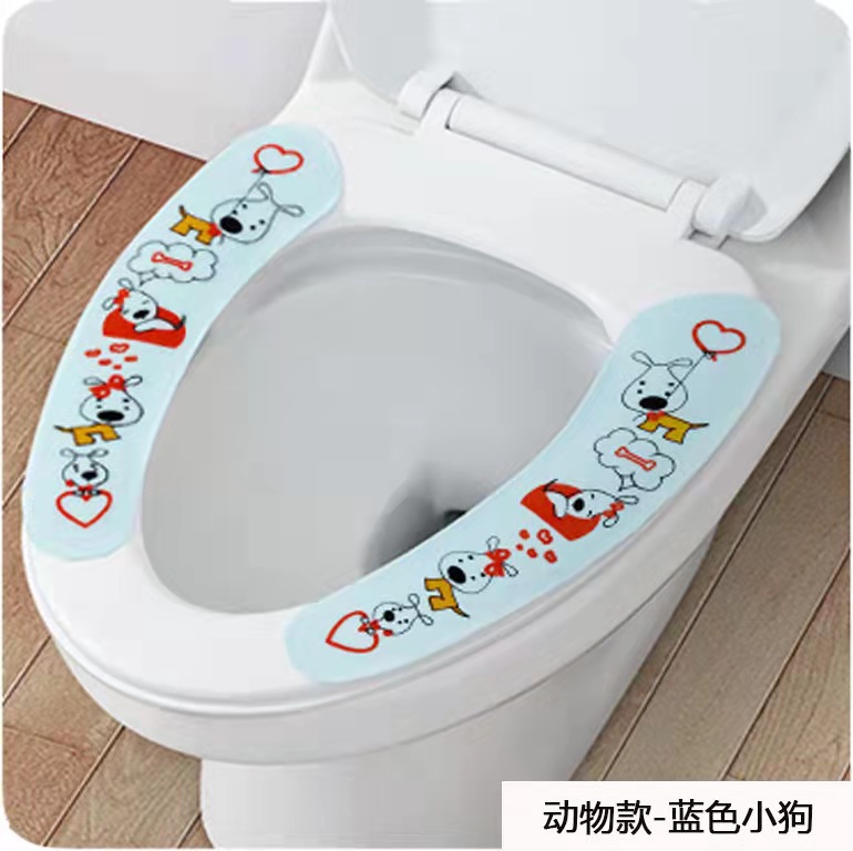 Impreso de dibujos animados de corte adhesivo estático pegatinas de baño lavable baño asiento del inodoro cojín