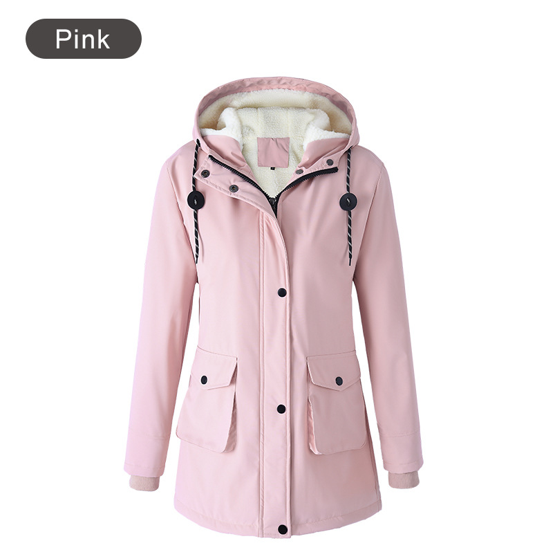 Women’s Winter Parka With Lambswool Lining Warm Cotton Jacket_voghion.com