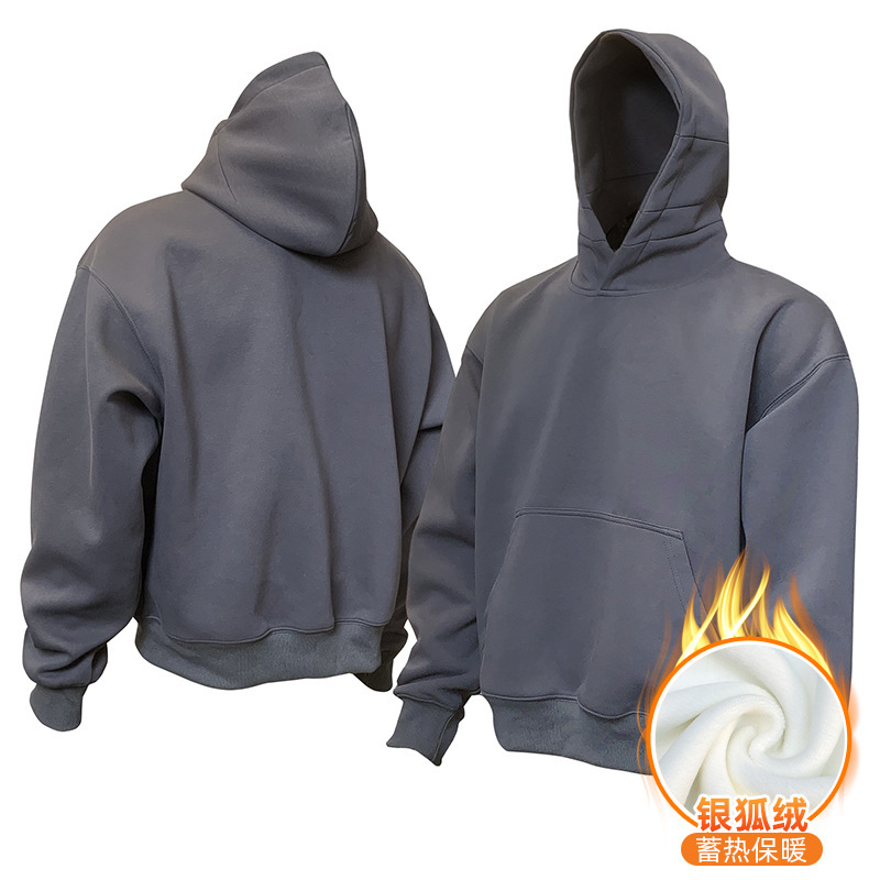 短款加绒连帽卫衣定制印图印logo工作服定做外套帽衫套头跨境欧美|undefined