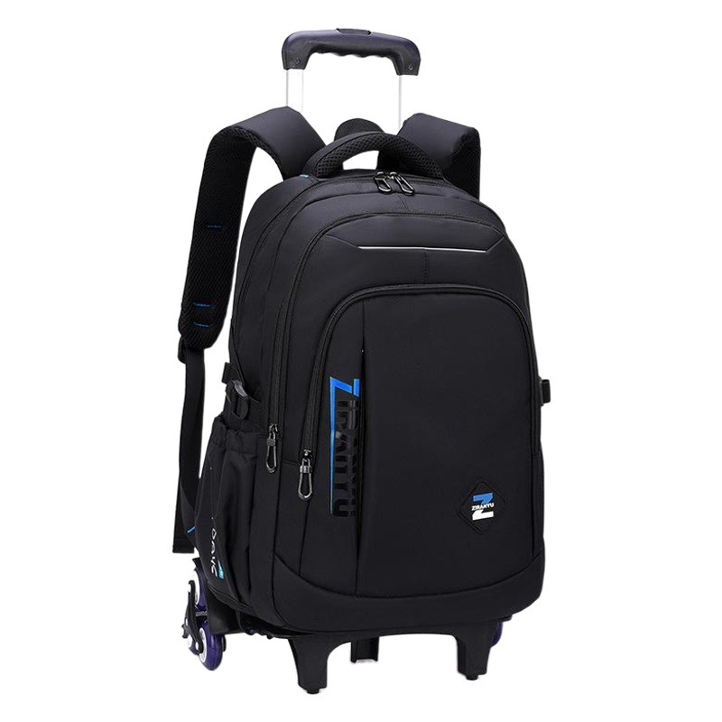 Mochila Escolar con Diseño de Pez Natural para Estudiantes de Secundaria y Preparatoria, Mochila con Ruedas para Niños con Seis Ruedas, para Subir Escaleras, Gran Capacidad, Mochila para Portátil con Diseño de Reducción de Peso