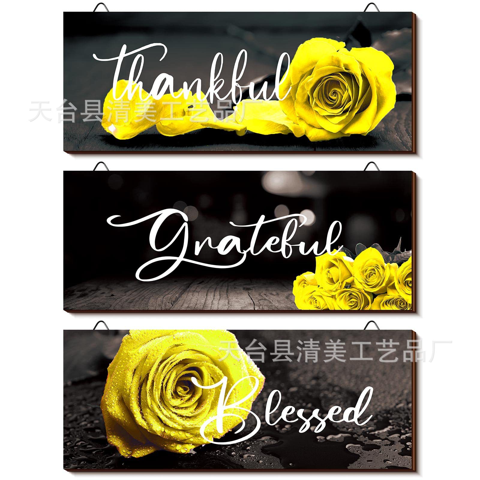 Venta directa de fábrica Decoración de pared Decoración de restaurante de cocina Guía de carretera Pintura colgante de madera Primavera Inspiradora Lista de madera