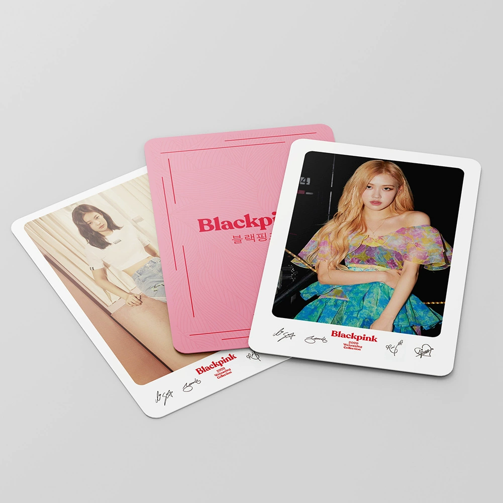 Специальное предложение: набор маленьких карт 55 шт розовые и чёрные JENNIE JISOO ROSÉ LISA звёздные LOMO карты