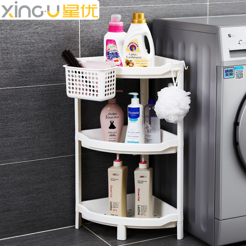Xingyou multifunctional bathroom rack toilet triangle corner storage rack kitchen sundries finishing rack multi-layer