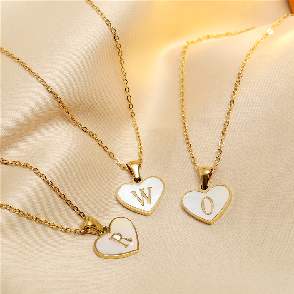8g Weight 304 Stainless Steel Pendant Material Pendant Necklace Classification 304 Stainless Steel Chain Material cable chain Chain Type 1 Piece Quantity Daily Occasion 304 Stainless Steel Material Letter, Heart Shape Pattern All Seasons Season Women's Gender Polishing Design IG Style Style Wholesale Jewelry IG Style Letter Heart Shape 304 Stainless Steel Polishing Pendant Necklace Cable Chain 6