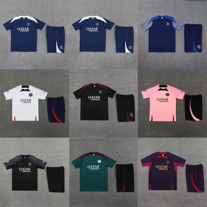 2526 パリサンジェルマン半袖サッカートレーニングスーツ大人男性ジャージ登場服|undefined