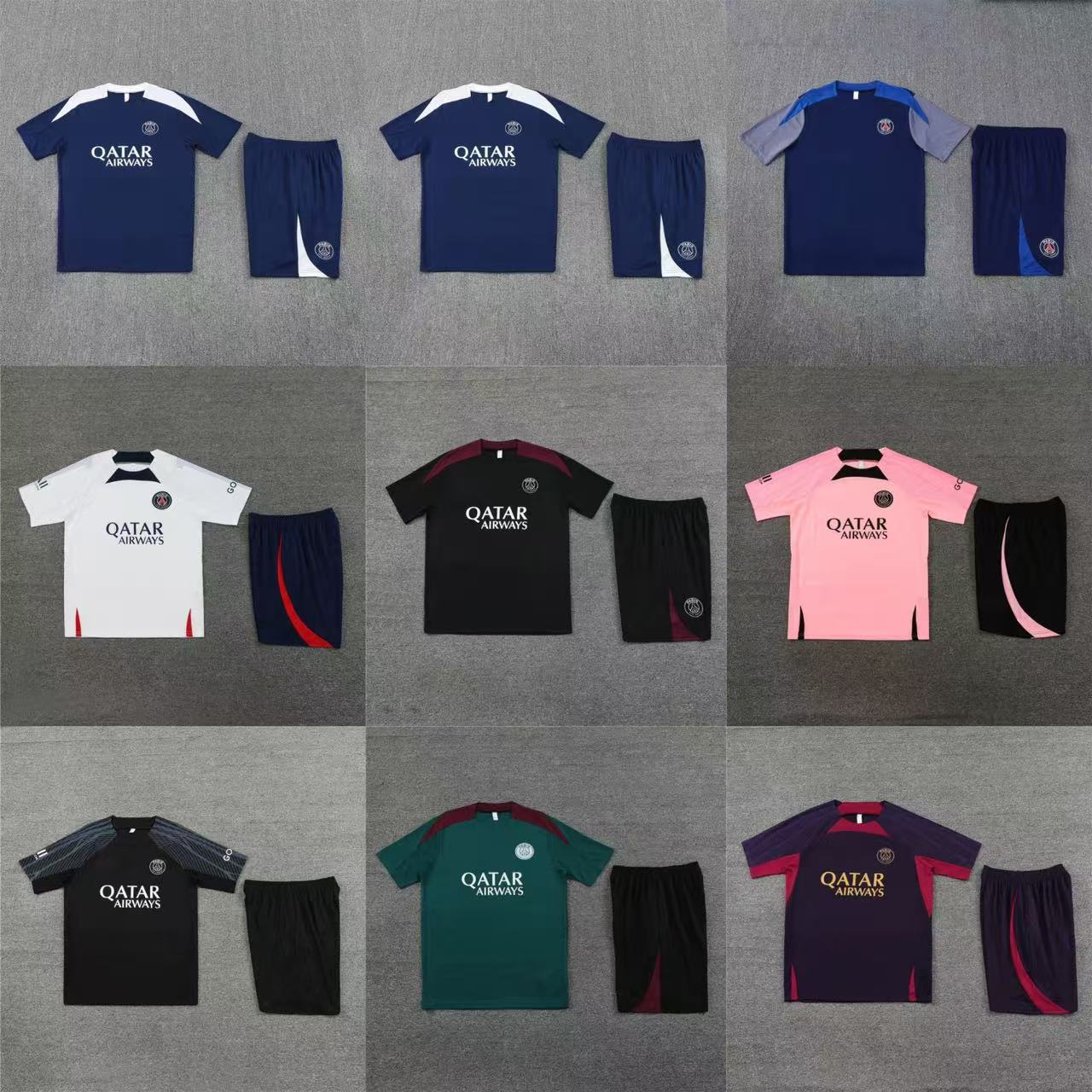 2526巴黎圣日耳曼短袖夏足球训练服套装成人男球衣出场服