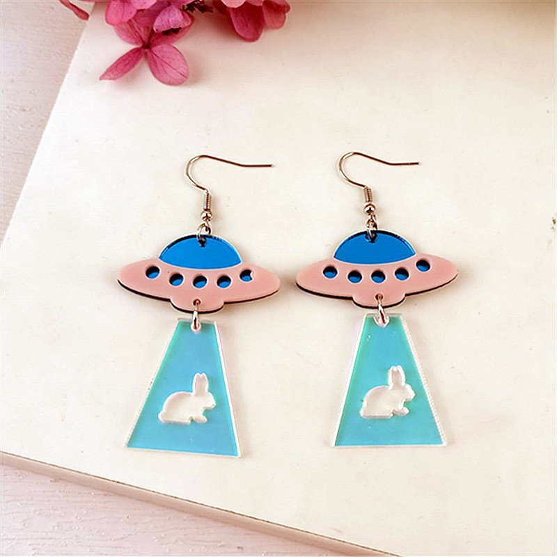 Retro Ufo Arylic Women's Drop Earrings 1 Pair display picture 3