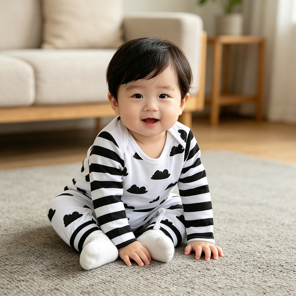 eBay AliExpress cross-border children's clothing INS spring and autumn long sleeve Khayi newborn clothes baby jumpsuit wholesale