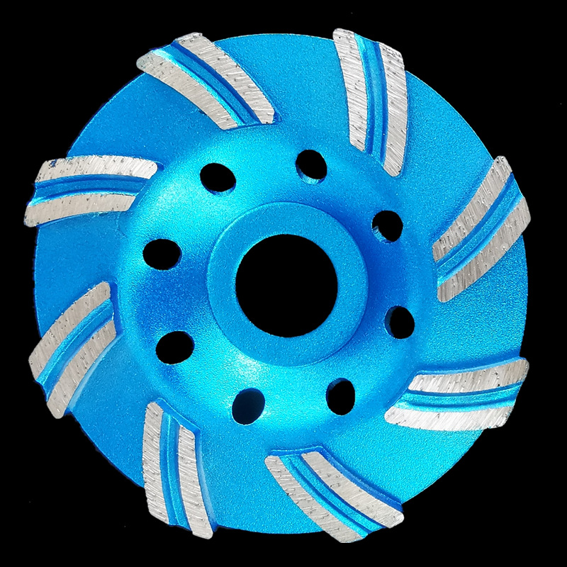 Rueda de diamante Disco de molienda de tipo tazón en stock Diente de doble fila Diente de turbina Diente de una sola fila Diente de granito Hormigón