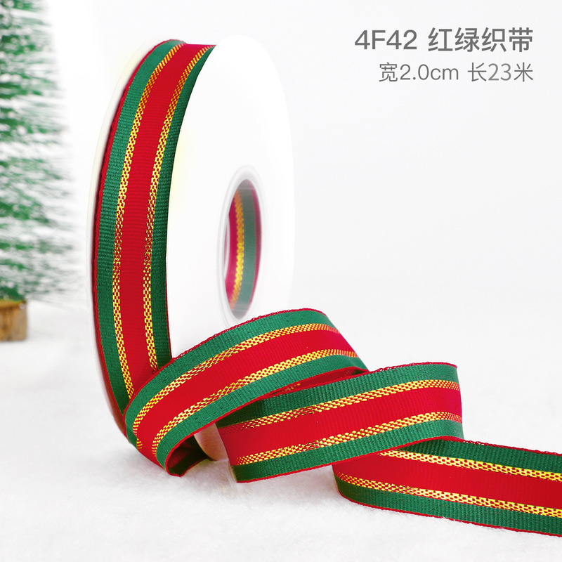 クリスマスリボン、ホットスタンプ加工ポリエステルサテンリボン、ホリデーデコレーション、ギフトボックス包装用リボン、越境専用販売、在庫あり|undefined