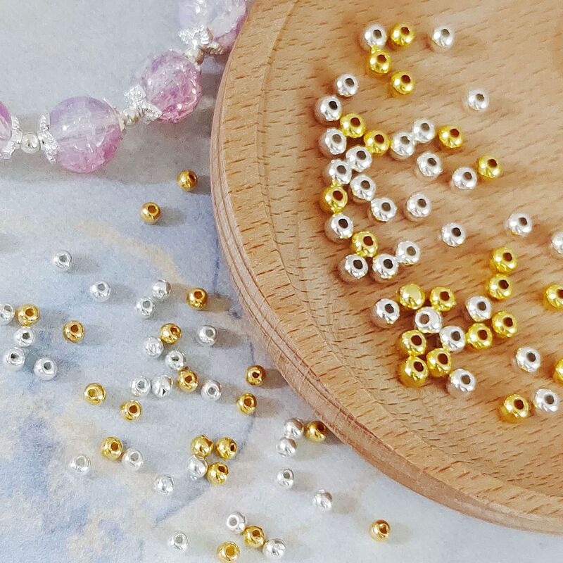 smooth beads transfer spacer beads small gold beads bright silver beads alloy loose beads diy jewelry handmade beaded accessories smooth beads transfer spacer beads small gold beads bright silver beads alloy loose beads diy jewelry handmade beaded accessories