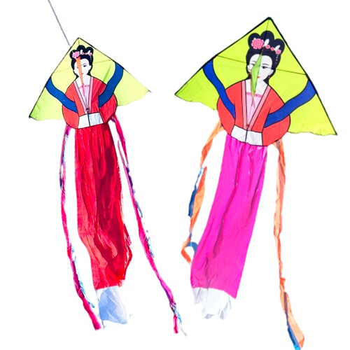 Weifang New Arrival Fairy Kite Wholesale: Triangular Chang'e Kite—Perfect for Adults and Kids, Large Size, Easy to Fly, with Reel and Fabric Bag