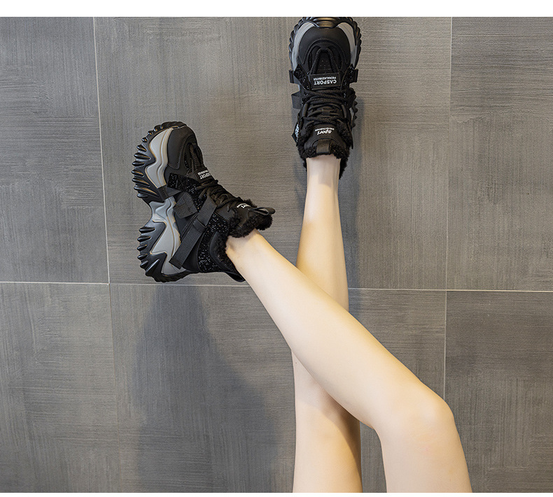 Giày sneaker nữ đế dày phong cách Hàn Quốc, lót lông cừu giữ ấm, tăng chiều cao — M2993 Trắng một lớp, M2993-1 plus nhung xám, M2993 plus trắng nhung, M2993-1 plus nâu nhung chi tiết 20