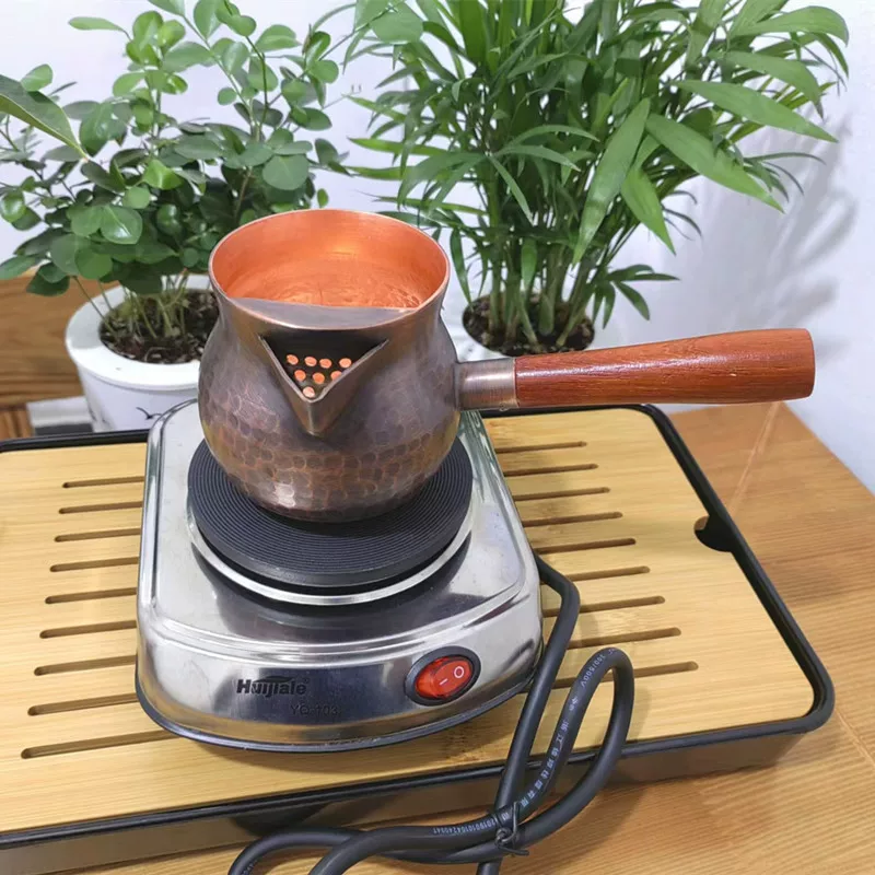 Другой набор медных чайников с толстыми стенками – чайник из чистой меди, несколько объёмов 201-550 мл