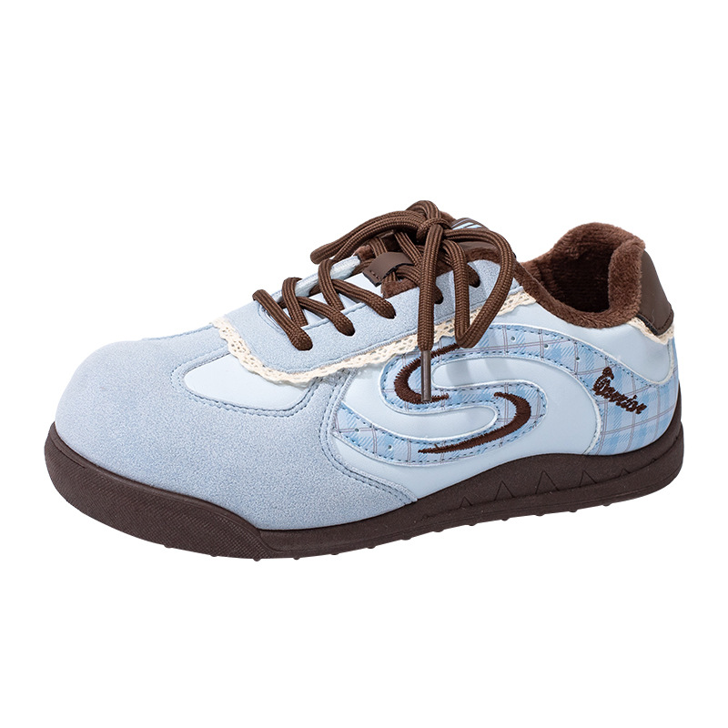 Zapatos de entrenamiento de invierno de terciopelo, nuevos zapatos de moda cómodos y calentadores gruesos, moda retro versátil zapatos de mujer