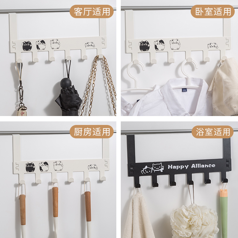 Puerta sin costuras gancho trasero hogar ponche-libre dormitorio estante de la puerta colgante de pared creativo fila percha