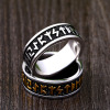 Scandinavian fashionable retro ring stainless steel, jewelry with letters, simple and elegant design