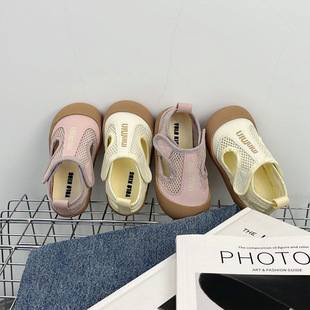 Children's Half Sandals 2025 Summer New Baotou Beach Shoes Boys Soft Bottom Mesh Shoes Girls Versatile Casual Shoes