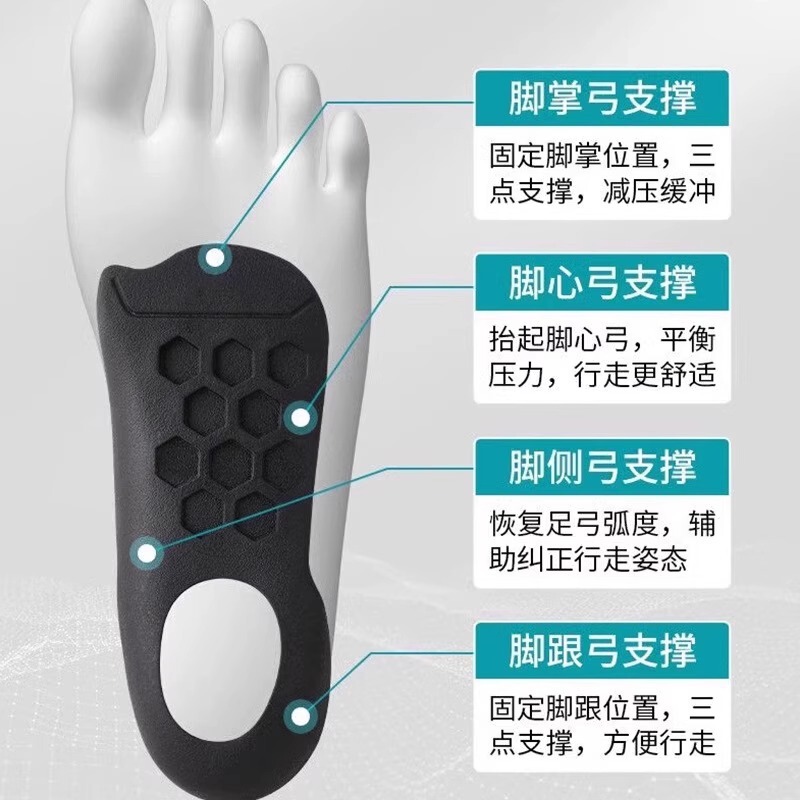 男女通用扁平足矫正鞋垫xo型腿足内外翻高足弓底支撑足部足弓支撑|undefined