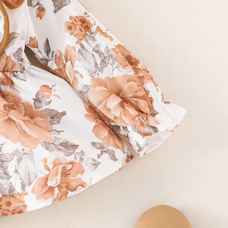 Blumen Set Für Mädchen Mit Oberteil Hose Und Kopftuch 3-teilig_voghion.com