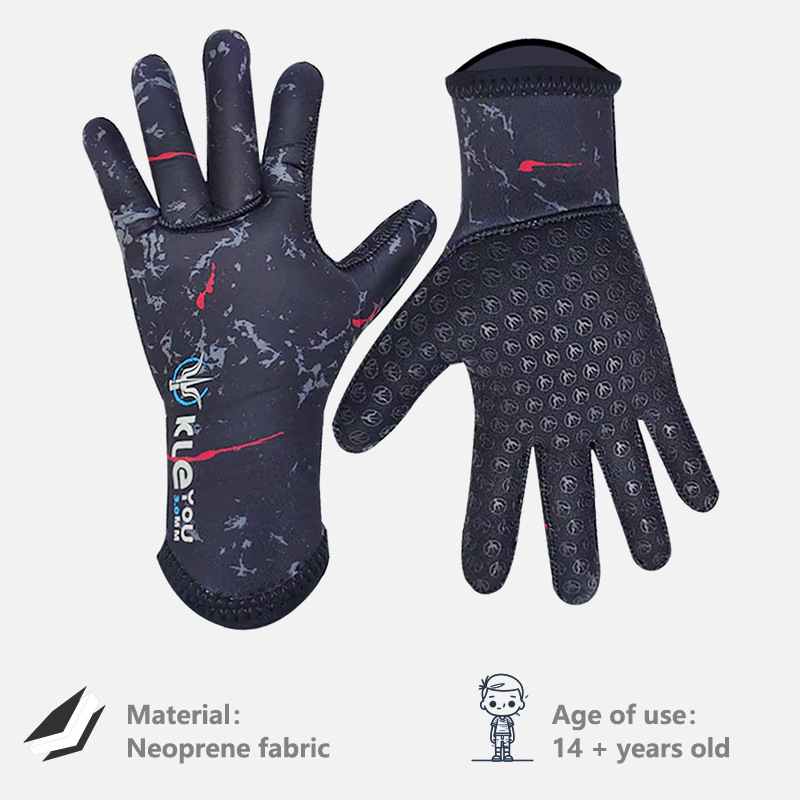 3mm Diving Gloves for Men in Winter Swimming and Catching Fish, Non-Slip, Anti-Thorn, Wear-Resistant, Diving Gloves, Warm and Cold-Proof Diving Clothing in Stock