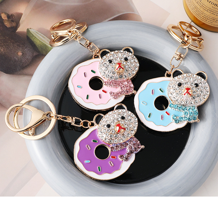 Cute Alloy Donuts Women's Bag Pendant Keychain display picture 1