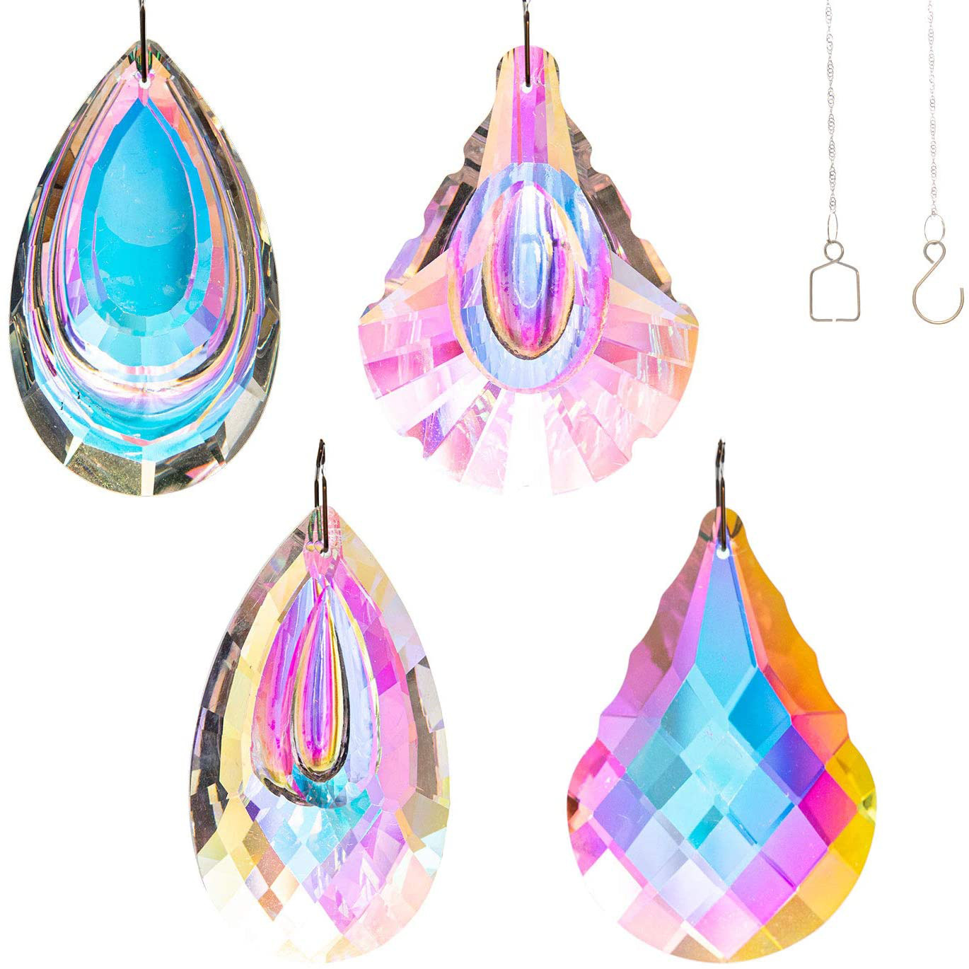 Amazon New 76mm lighting crystal pendant suncatcher sun catcher DIY pendant cross-border exclusive