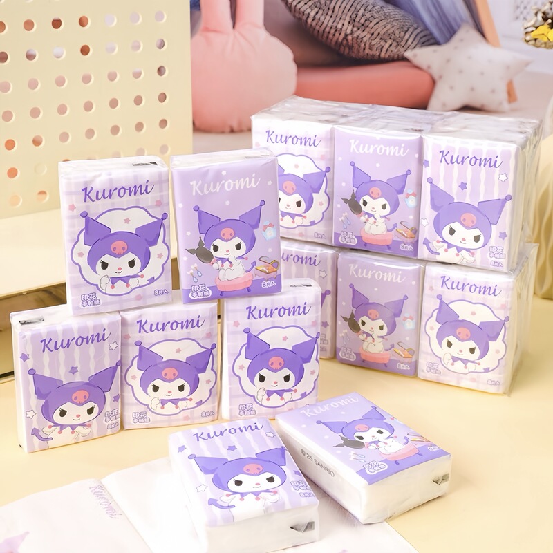 Authentic Sanrio Kuromi My Melody Printed Handkerchief Paper Student Small Pack Mini Portable Napkin Tissue Authentic Sanrio Kuromi My Melody Printed Handkerchief Paper Student Small Pack Mini Portable Napkin Tissue