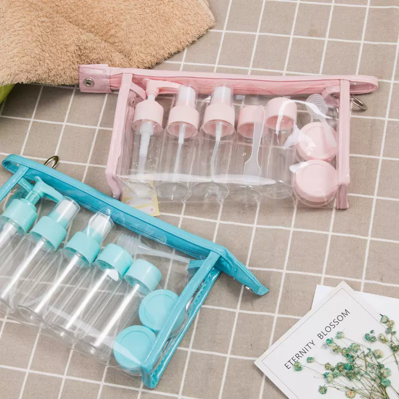 旅行分装瓶11件套分装收纳瓶化妆品沐浴液洗面奶软管分装按压喷瓶