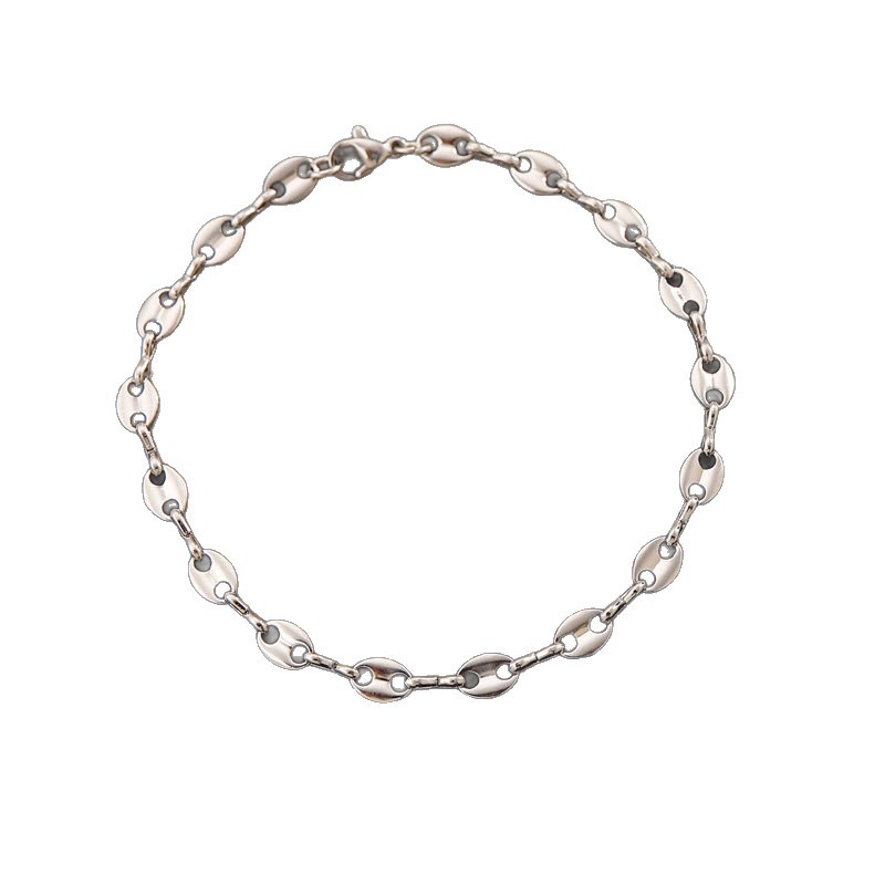 Herrhalsband i rostfritt stål med kaffebönskedja_voghion.com