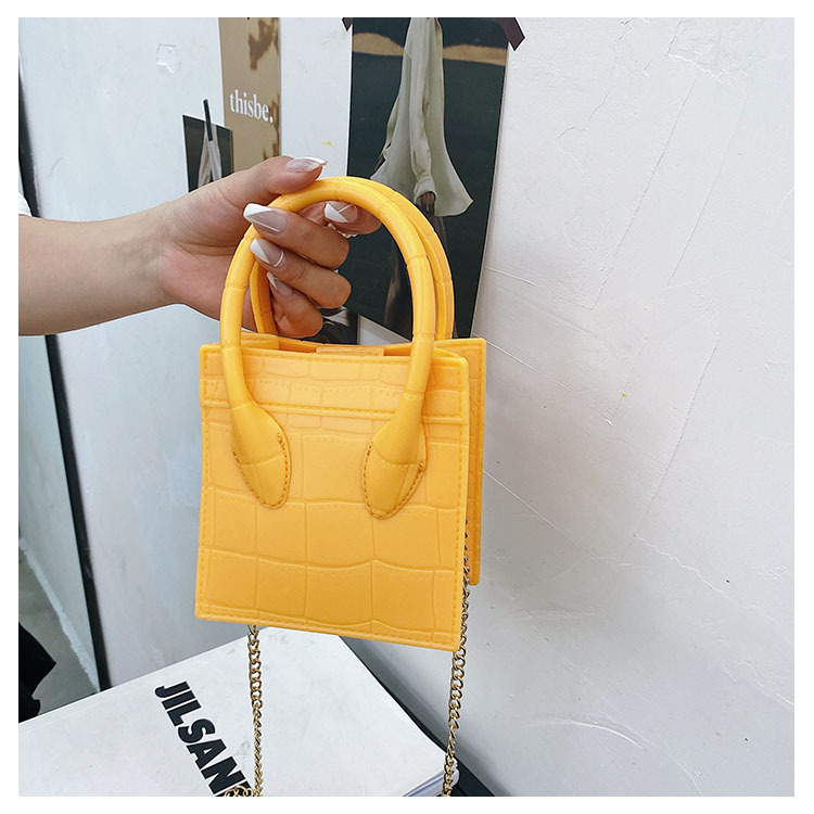2025 Cross-border new popular smiling face bag, small square bag, fashionable and versatile chain hand bag, shoulder and crossbody jelly women's bag undefined