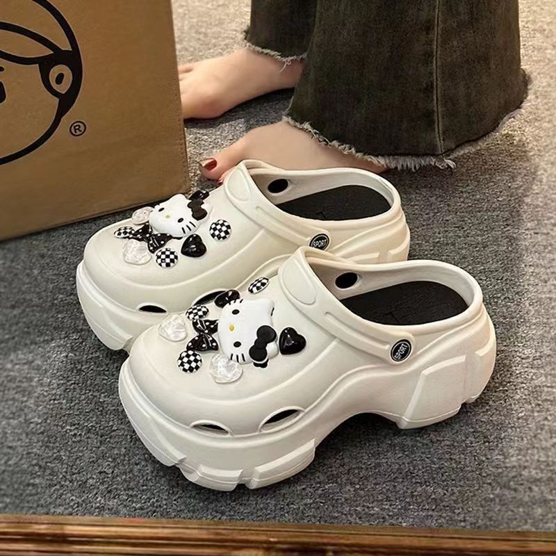 Hole Shoes Women's Summer 2024 New Internet Celebrous Fashionable Outdoor Wear Thick Bottom Increased Non-slip Beach Baotou Half Slippers Hole Shoes Women's Summer 2024 New Internet Celebrous Fashionable Outdoor Wear Thick Bottom Increased Non-slip Beach Baotou Half Slippers