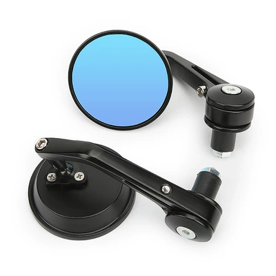Sports Car Retro Motorcycle 22mm Universal Modified 7/8 Round Handlebar Rearview Mirror/Reversing Mirror/Reflector (Motorcycle rearview mirror) - round-handle-mirror-blue-mirror