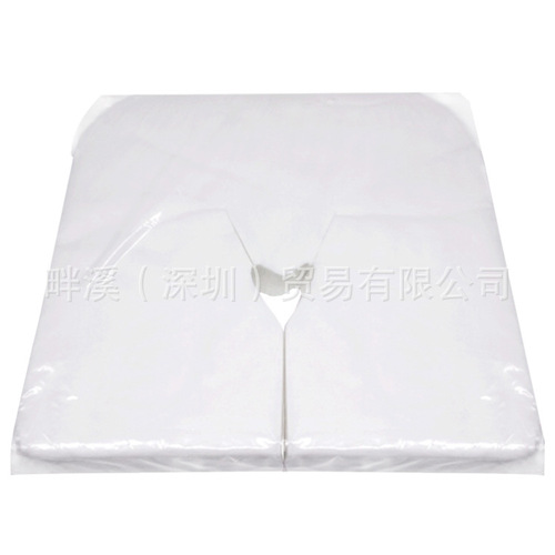 100 pieces per pack disposable hole towels thickened spunlace cloth U-shaped pillow towel soft cotton beauty salon special pillow