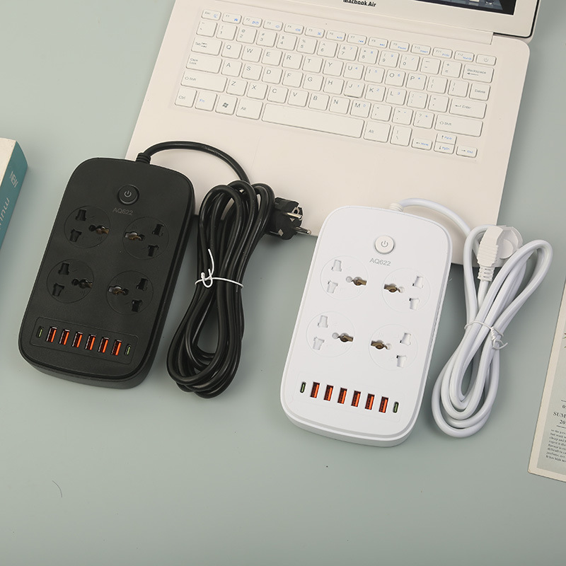 USB6个+PD2个跨境电商外贸插板厂家批发欧式英式美式插板中东地区