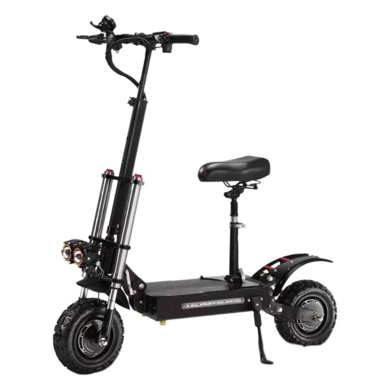 Электрический скутер с двойным приводом 60 В, внедорожный портативный складной скутер для взрослых, двухколесный высокоскоростной электромобиль