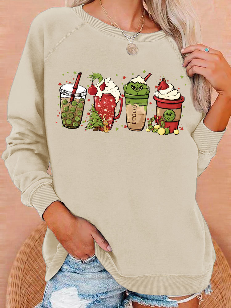 Women's Hoodies Long Sleeve Printing Christmas Cup display picture 4