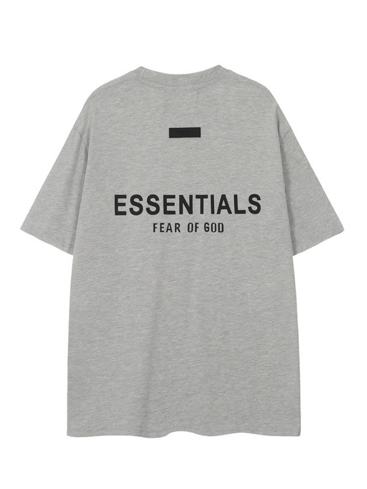 FOG ESSENTIALS multilíneas estereoscópicas letras de silicona camiseta de manga corta callejera casual pantalones cortos deportivos