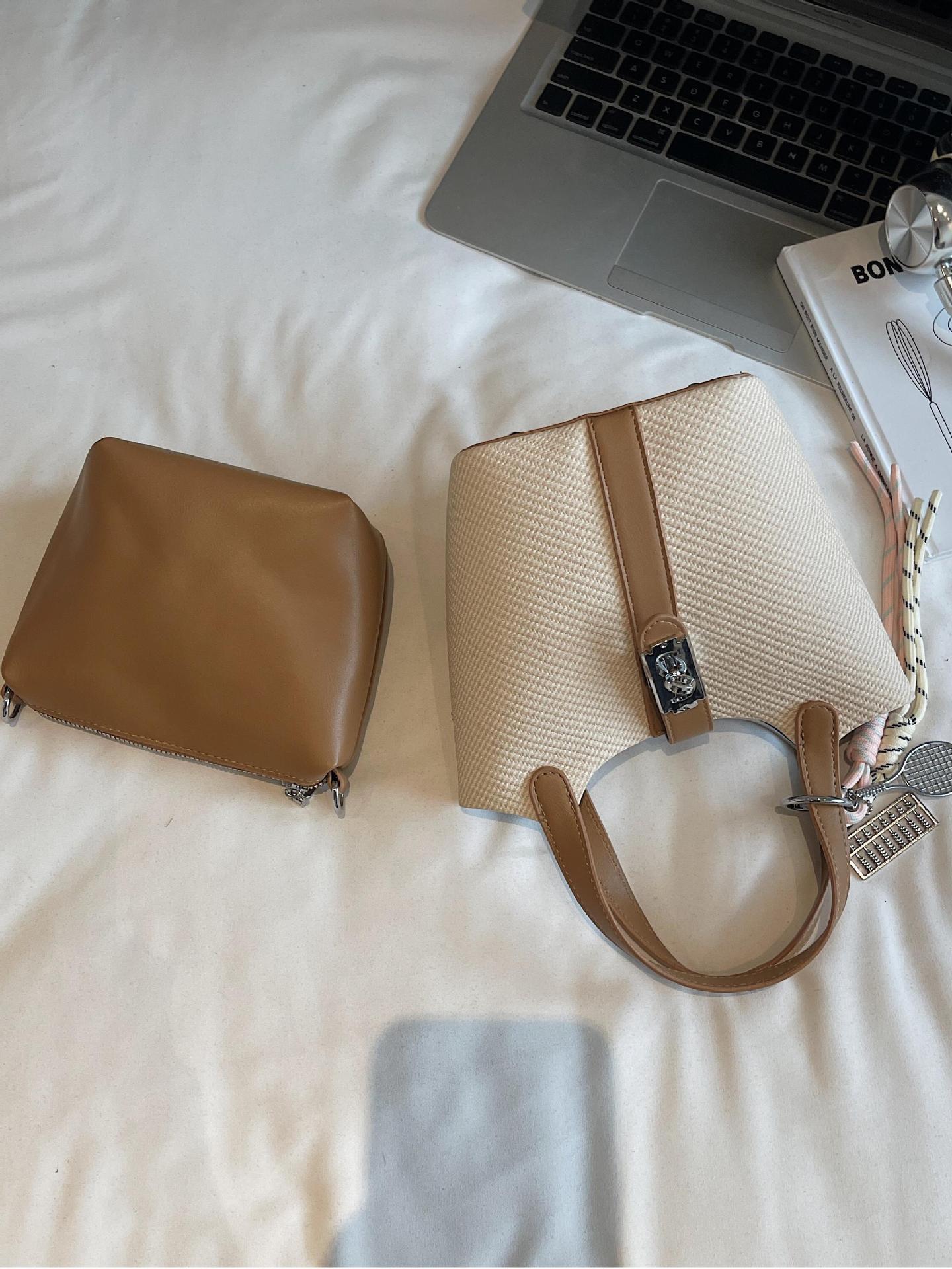 Bolso de cubo de estilo explosivo de mano de comercio exterior para mujer 2025 nuevo bolso de hombro casual de todo fósforo bolso de mensajero de estilo coreano