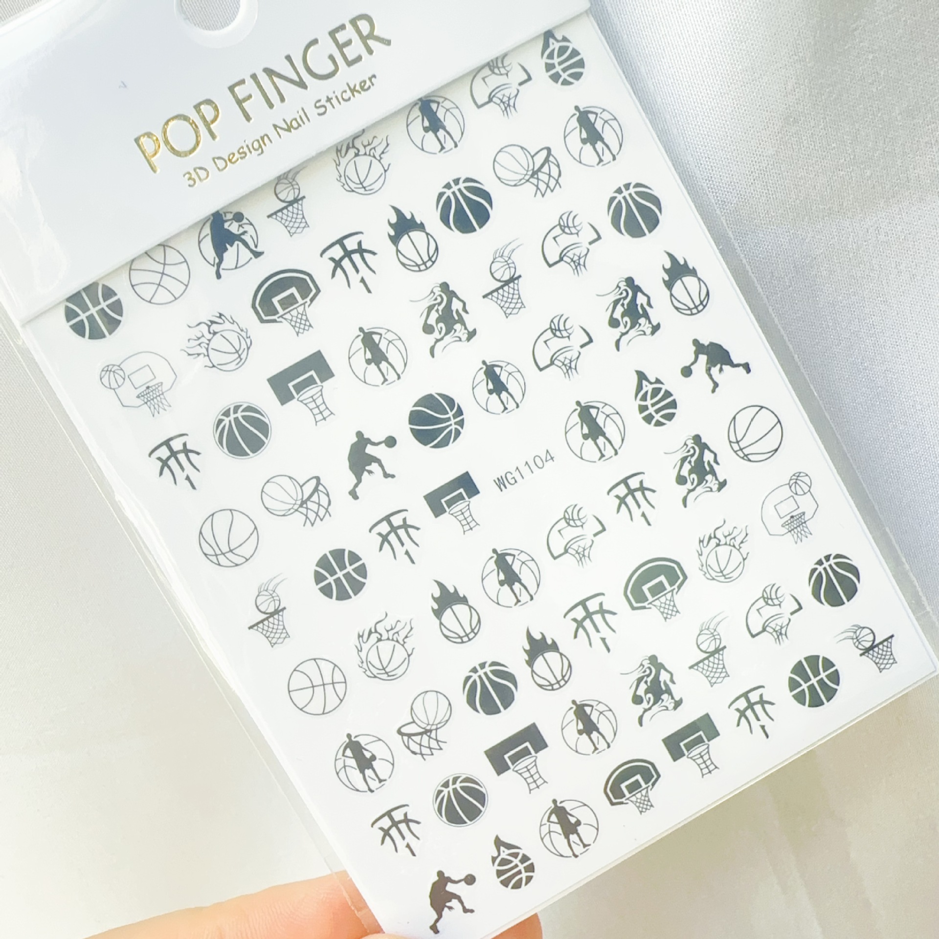 Basketball ultra thin adhesive nail stickers for manicure for nails